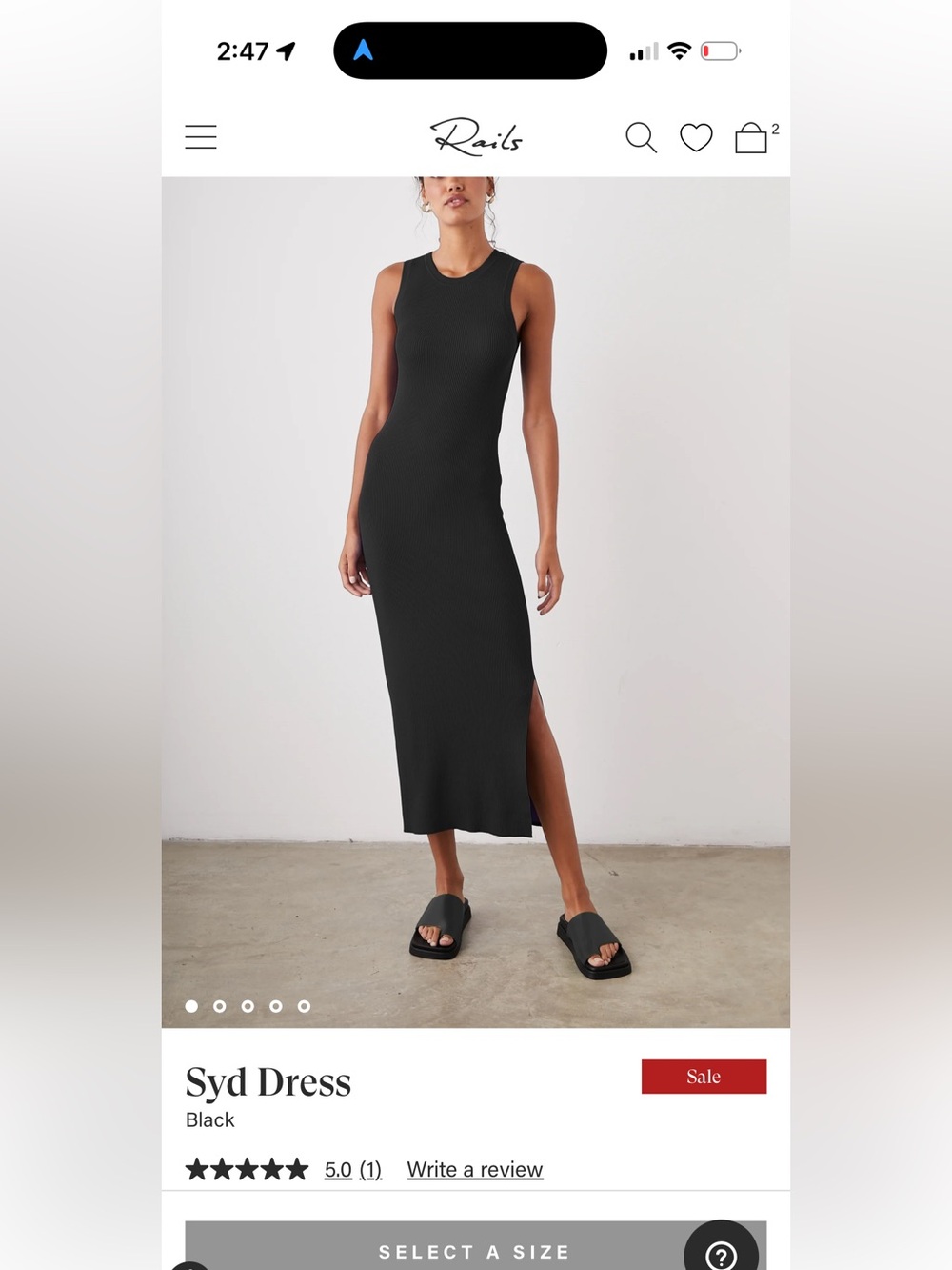 Rails Syd Dress - Black Size Small